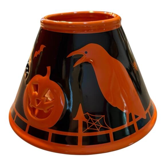 Bath & Body Works White Barn Halloween Jar Candle Shade Topper Black Orange - Picture 2 of 5